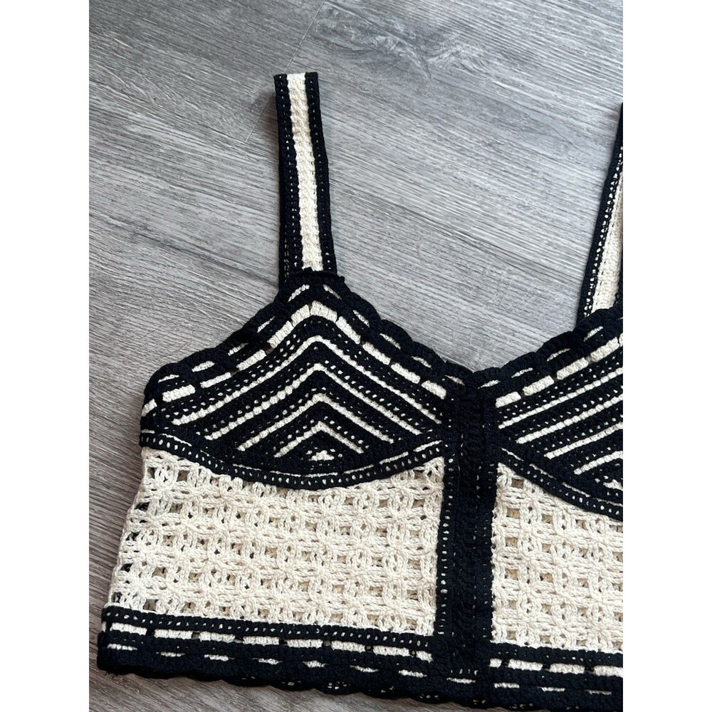 Jason Wu Crochet Cottage Core Cropped‎ Boho Hippie Tank Top Festival NWT Size 2 - Picture 4 of 8